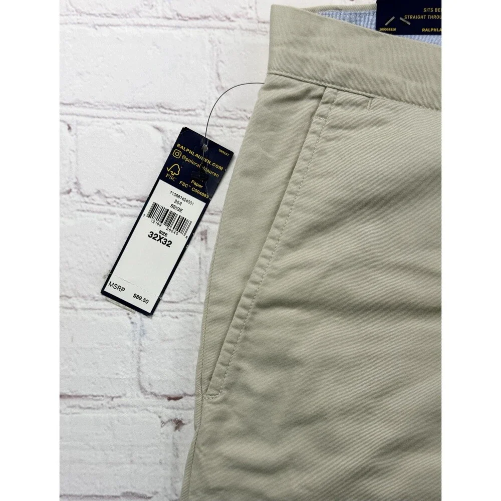 NWT Polo Ralph Lauren Men’s 32/32 Stretch Classic Fit Twill Chino Pants Khaki